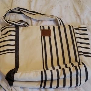 Canvas Striped day tote Sseko